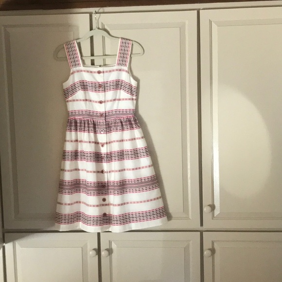 Gal Meets Glam Ashton Button Stripe Dress Size 00 - Picture 2 of 11